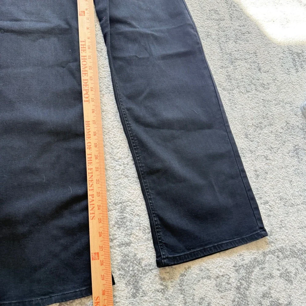 OAT New York High Rise Wide Leg Pants Washed Black Denim P0084-CN Size 8 29 NEW - Picture 7 of 7